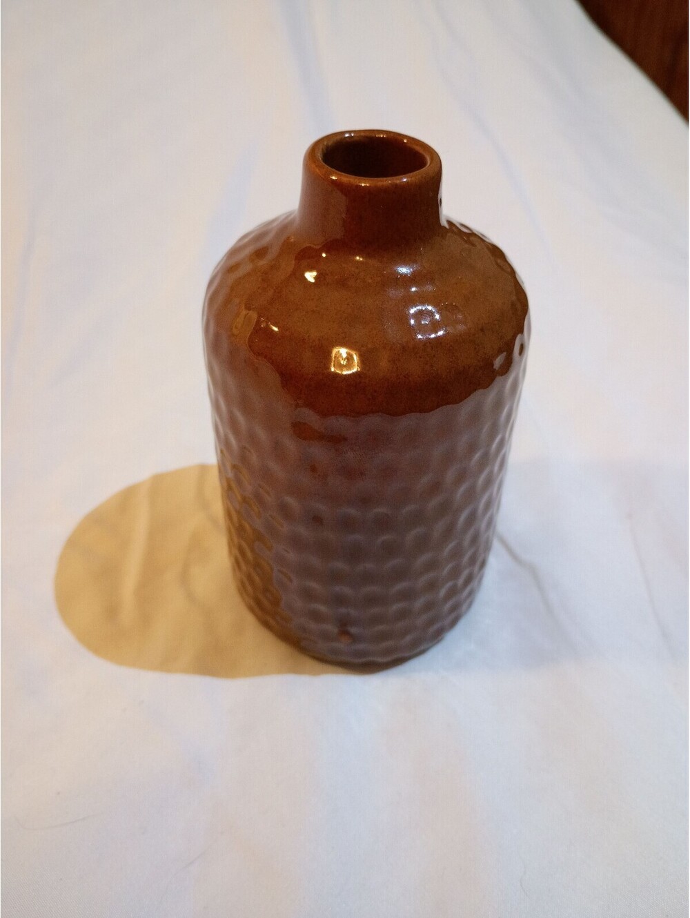 Brown Ceramic Textured Vase 4.5 Inches Tall